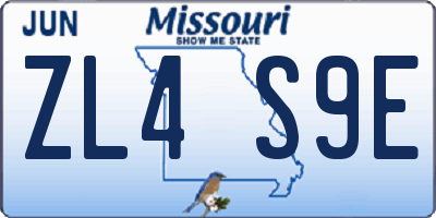 MO license plate ZL4S9E