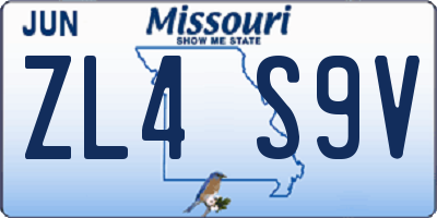 MO license plate ZL4S9V