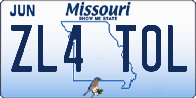 MO license plate ZL4T0L