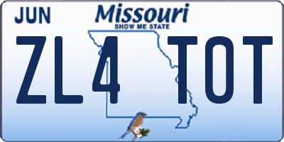 MO license plate ZL4T0T