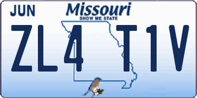 MO license plate ZL4T1V