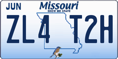 MO license plate ZL4T2H