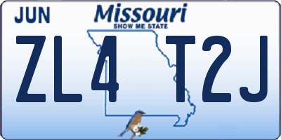 MO license plate ZL4T2J