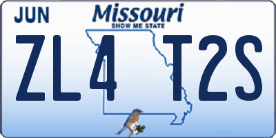 MO license plate ZL4T2S