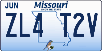MO license plate ZL4T2V