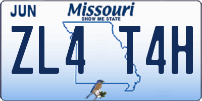 MO license plate ZL4T4H