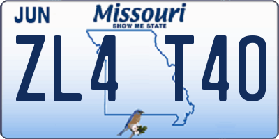 MO license plate ZL4T4O