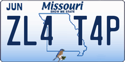 MO license plate ZL4T4P