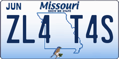 MO license plate ZL4T4S