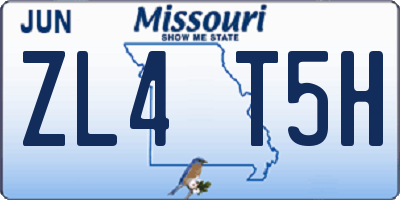 MO license plate ZL4T5H