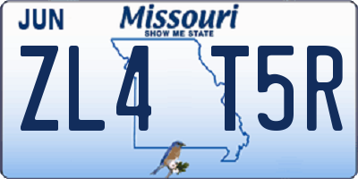 MO license plate ZL4T5R
