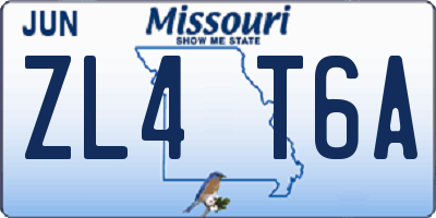 MO license plate ZL4T6A