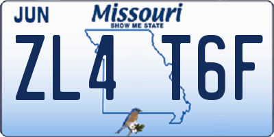 MO license plate ZL4T6F