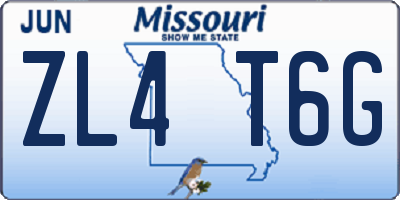 MO license plate ZL4T6G