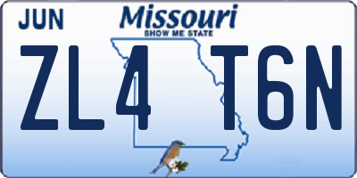 MO license plate ZL4T6N