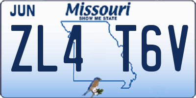 MO license plate ZL4T6V