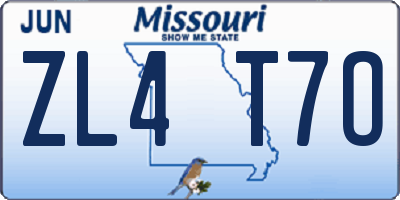 MO license plate ZL4T7O