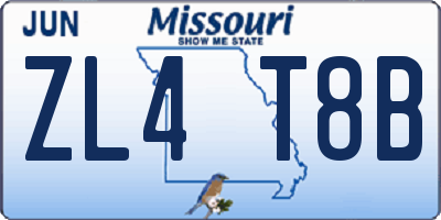 MO license plate ZL4T8B
