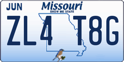 MO license plate ZL4T8G