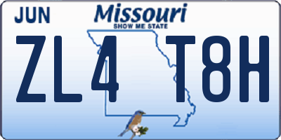MO license plate ZL4T8H