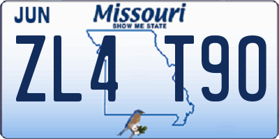 MO license plate ZL4T9O