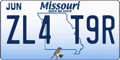MO license plate ZL4T9R