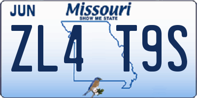 MO license plate ZL4T9S