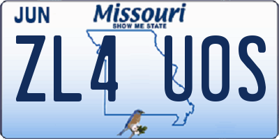 MO license plate ZL4U0S