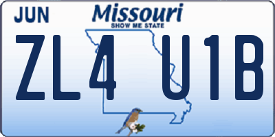 MO license plate ZL4U1B