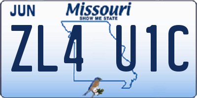 MO license plate ZL4U1C