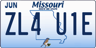 MO license plate ZL4U1E