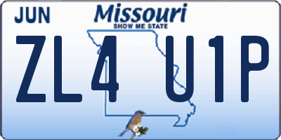 MO license plate ZL4U1P