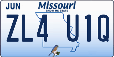 MO license plate ZL4U1Q