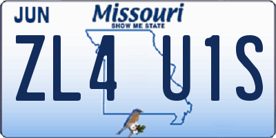 MO license plate ZL4U1S