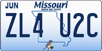 MO license plate ZL4U2C