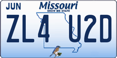 MO license plate ZL4U2D