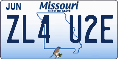 MO license plate ZL4U2E