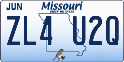 MO license plate ZL4U2Q