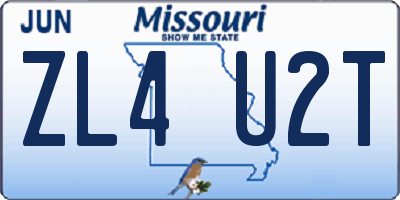 MO license plate ZL4U2T