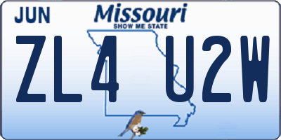 MO license plate ZL4U2W