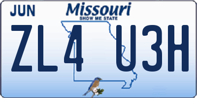 MO license plate ZL4U3H