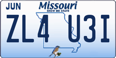 MO license plate ZL4U3I
