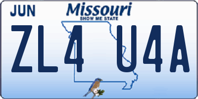 MO license plate ZL4U4A