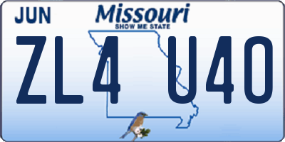 MO license plate ZL4U4O