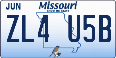 MO license plate ZL4U5B