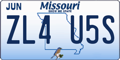MO license plate ZL4U5S