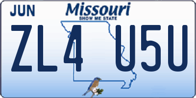 MO license plate ZL4U5U