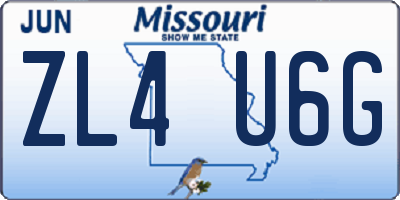 MO license plate ZL4U6G