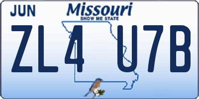MO license plate ZL4U7B