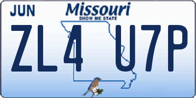 MO license plate ZL4U7P